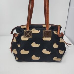 DOONEY & BOURKE wonder duck Khaki Mallard On Black HOT PINK In Purse